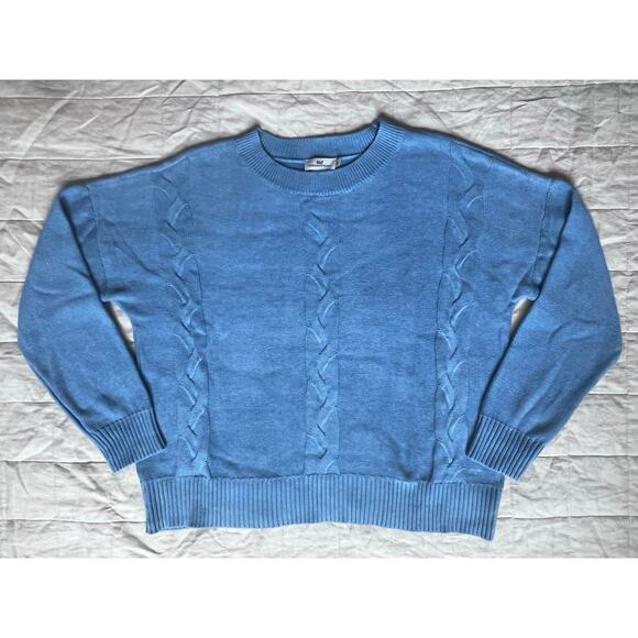 Vinyard Vines Blue Cableknit Crew Neck Sweater Fishermancore Old Money preppy-XL - Picture 1 of 9
